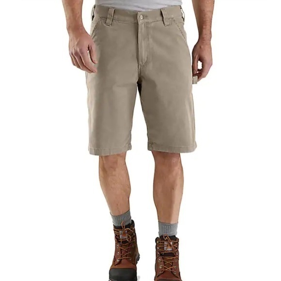 CARHARTT Men's Rugged flex Rigby Work Dungaree tan short size 44 - Picture 1 of 8